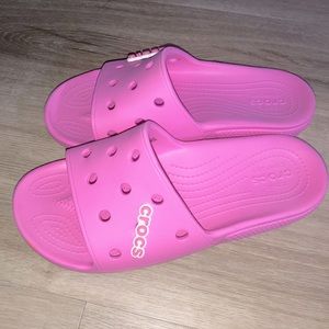 Pink crocs sandals size 10